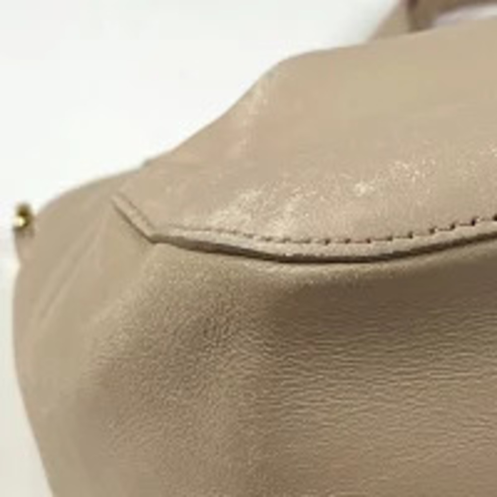 Salvatore Ferragamo Tote Bag Beige Handbag Leather Shoulder Gancini Tan